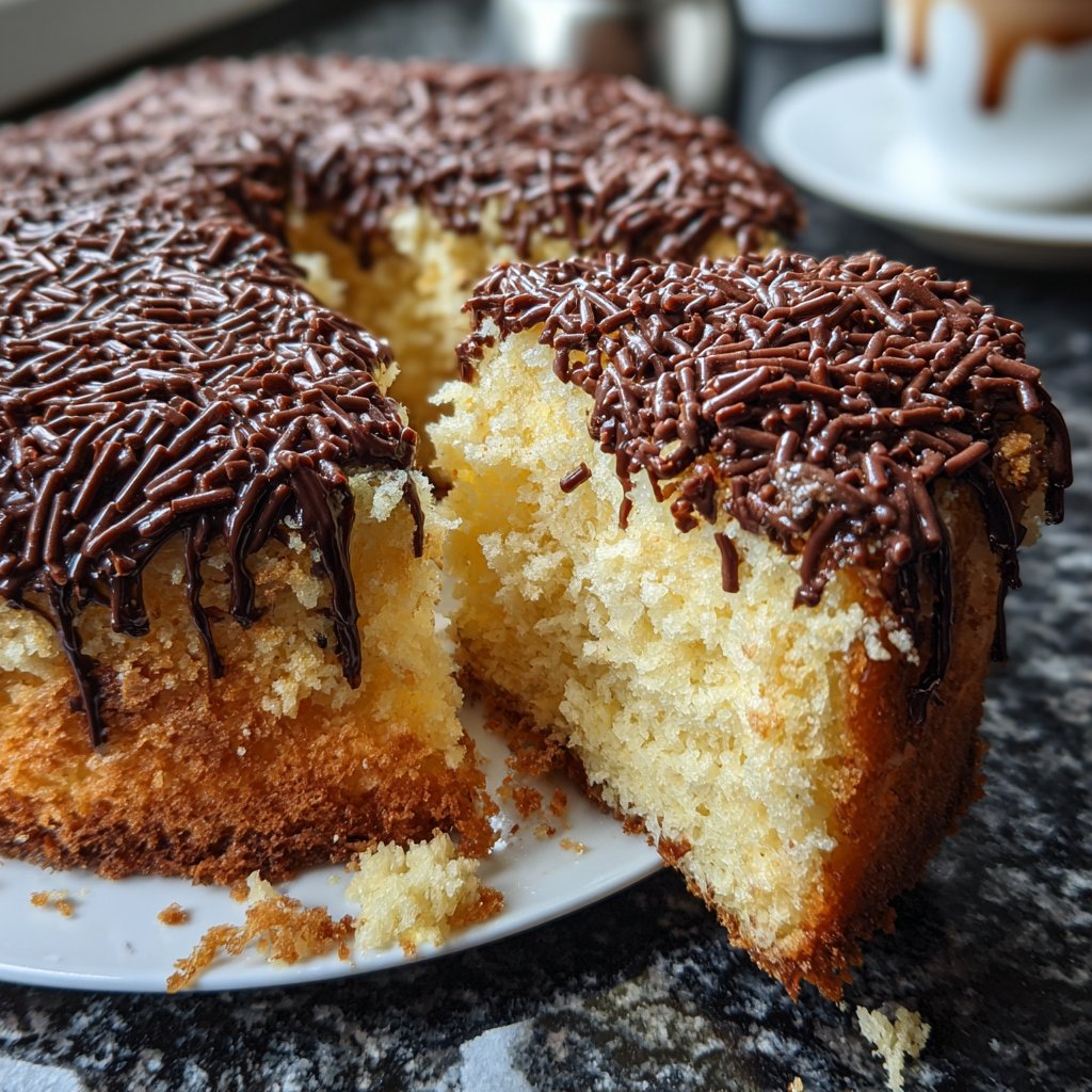 Blechkuchen mit Schokostreuseln