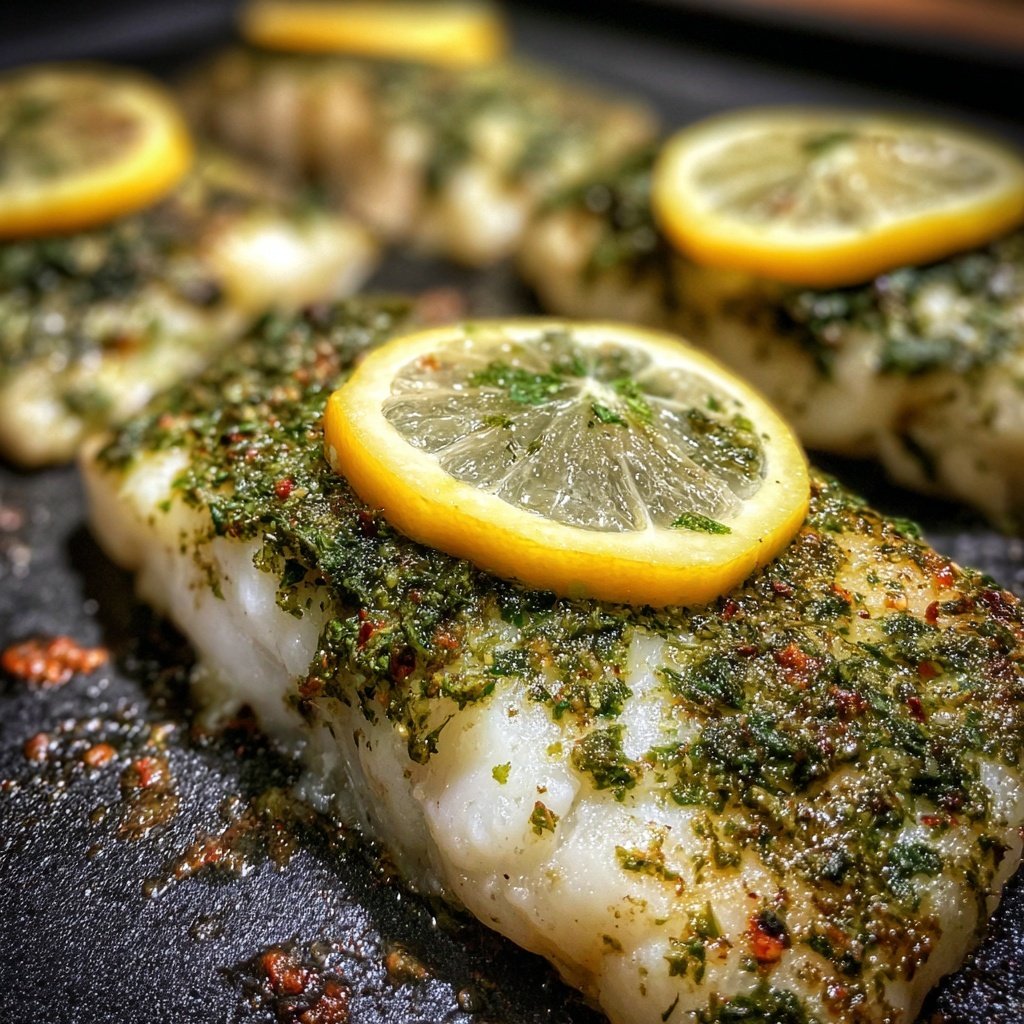 Kalorienarmes Ofen Kabeljau Filet Mit Kräutern