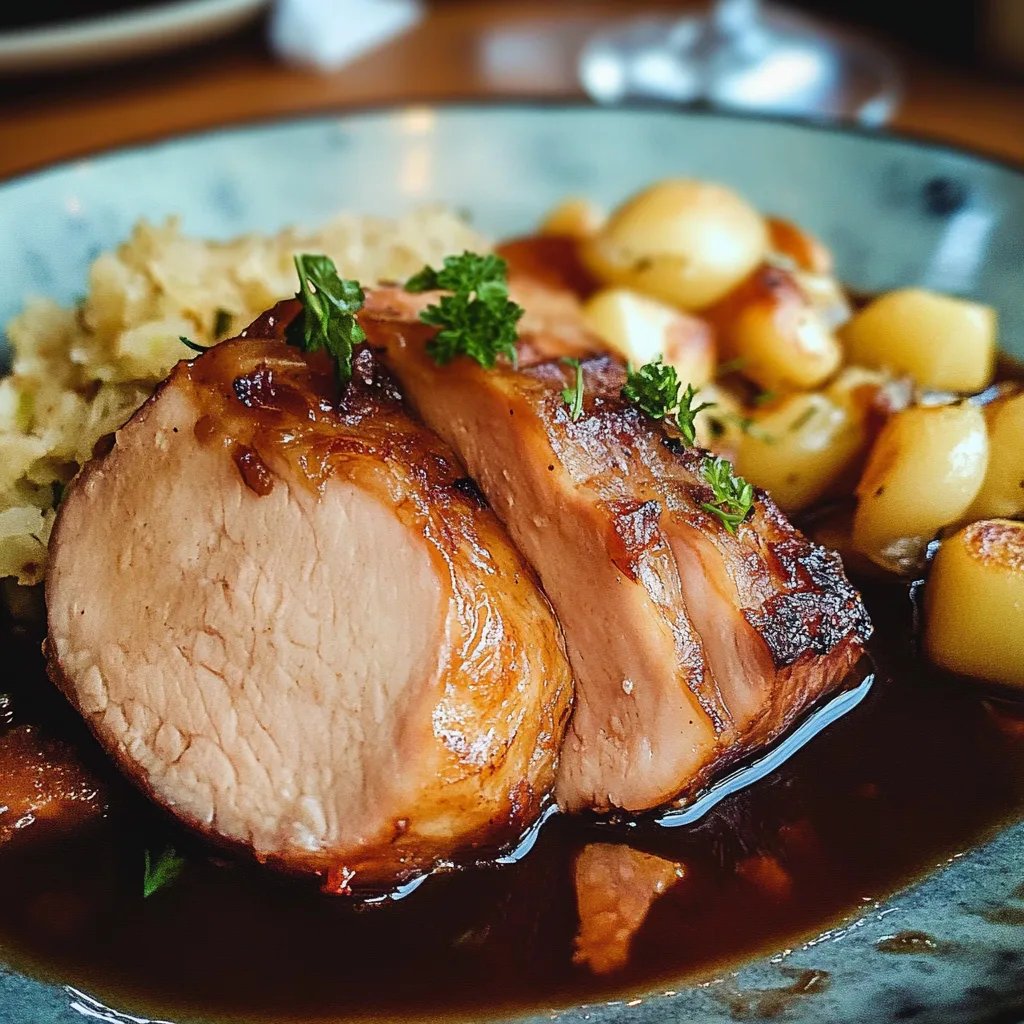 Kassler mit Sauerkraut und Klöße