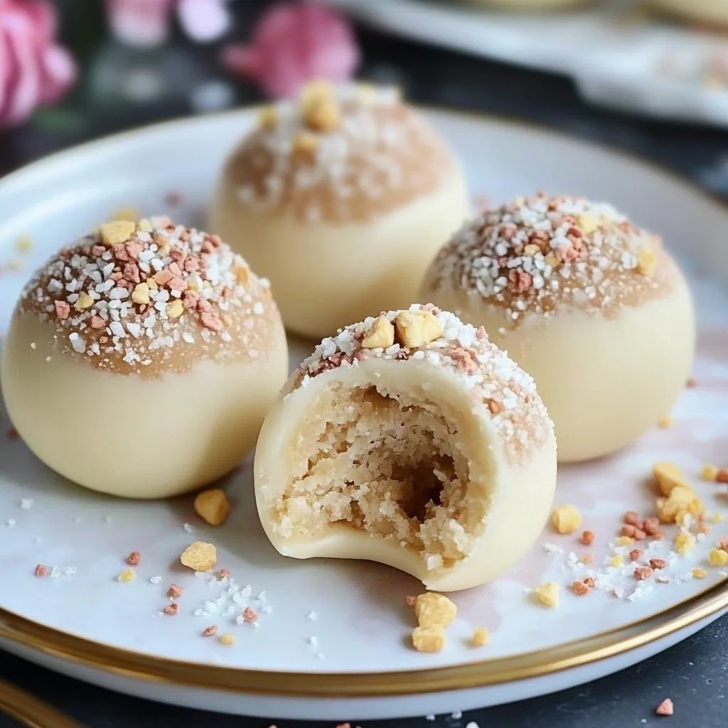 Vanillekipferl-Kugeln mit Marzipan & Nougat