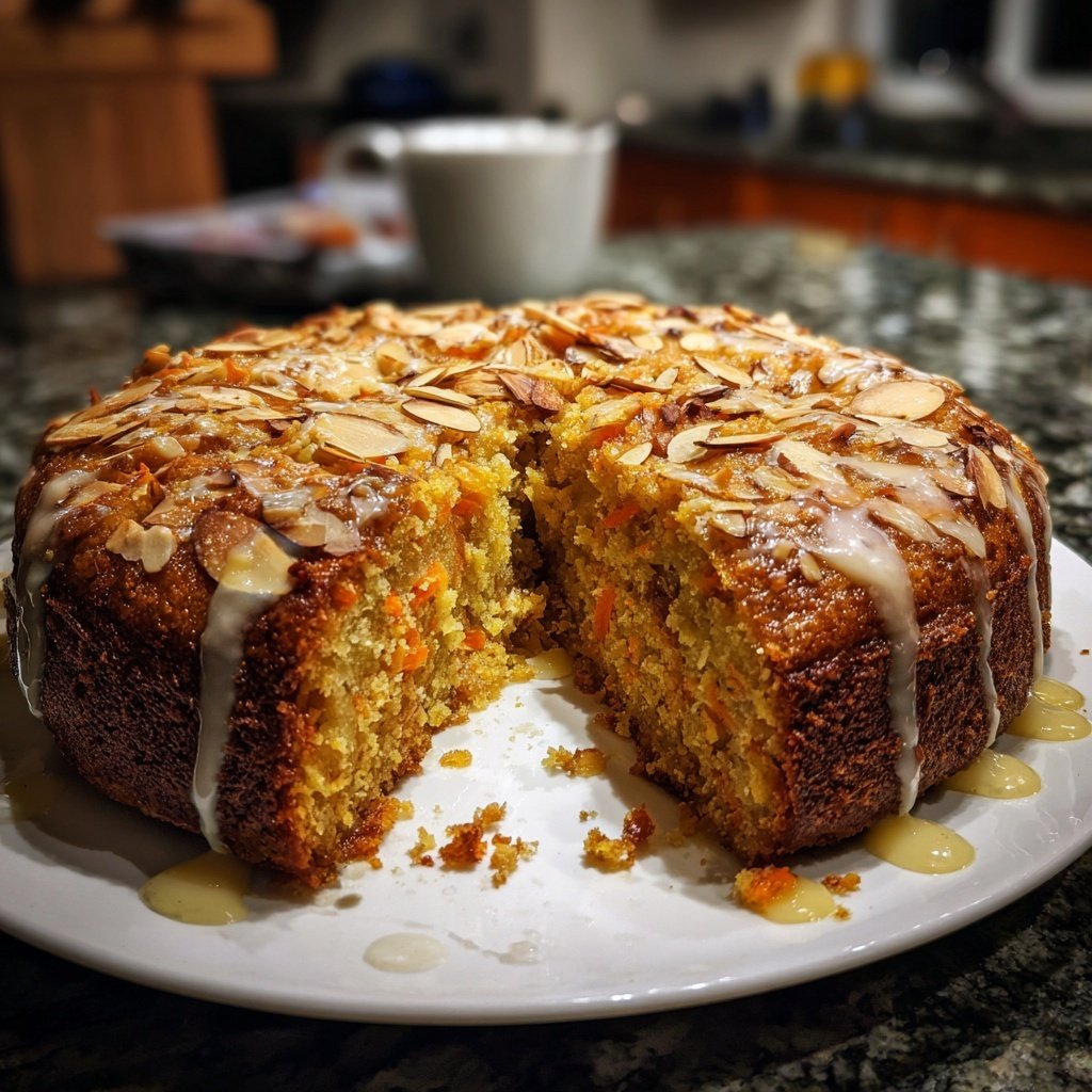 Karottenkuchen Mit Apfel Und Mandeln