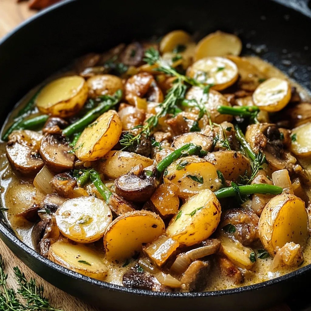 Kartoffel-Pilz-Pfanne mit Bohnen