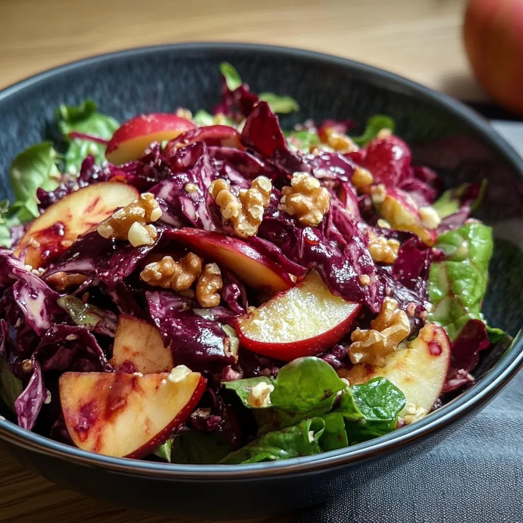 Rotkohlsalat mit Apfel und Walnüssen