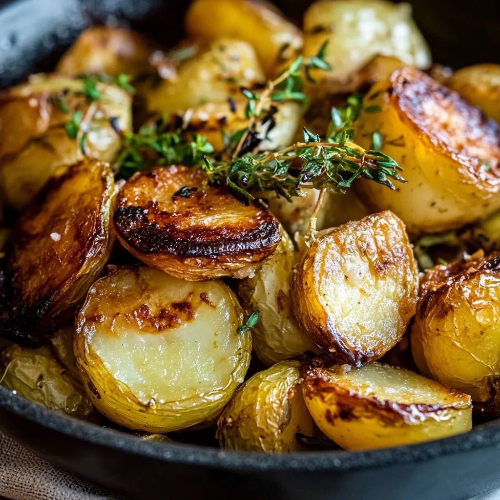 Geröstete Kartoffeln mit Rinderbauchspeck & Rosenkohl