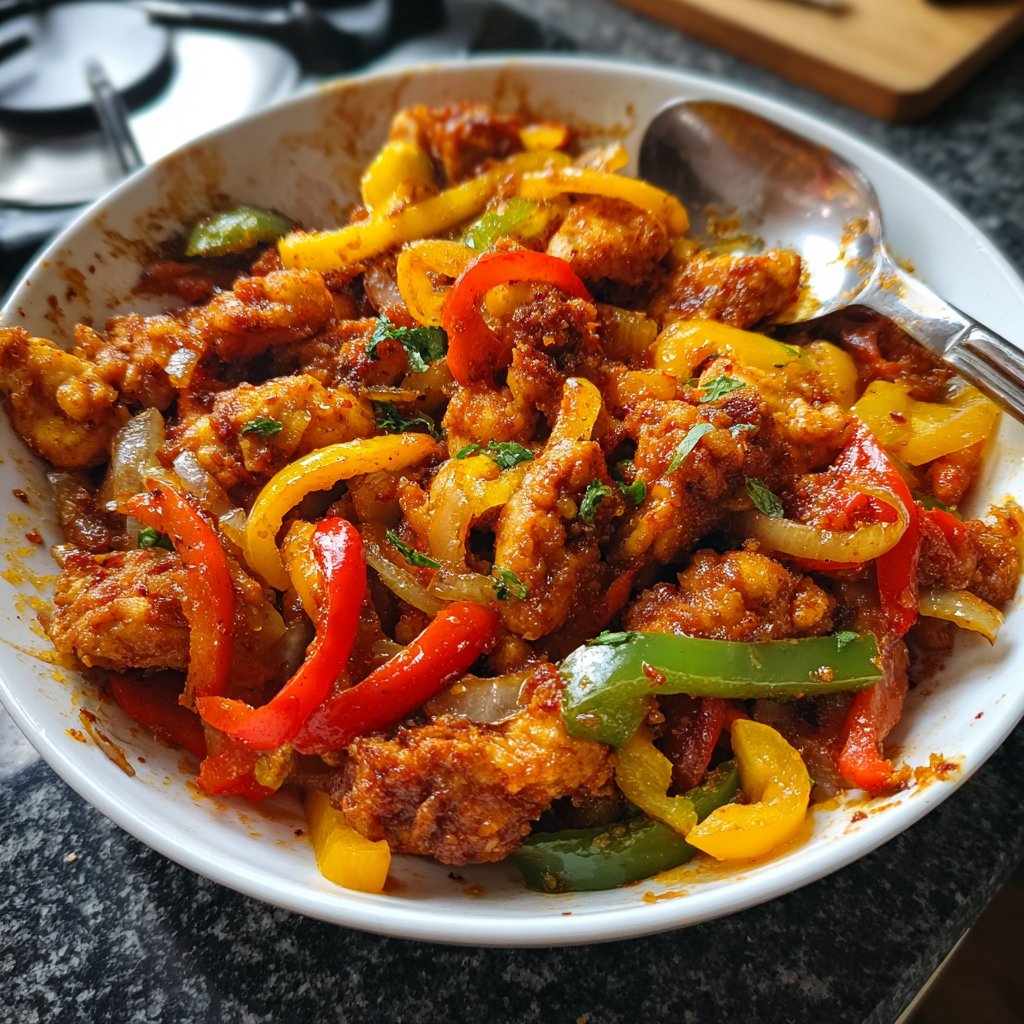 Kalorienarme Hähnchen Pfanne Mit Paprika