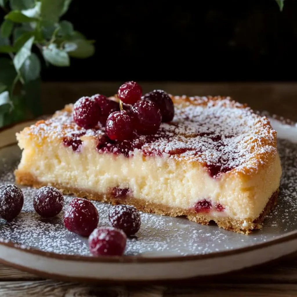 Rührkuchen mit Kirschen und Crème fraîche-Kokos-Haube