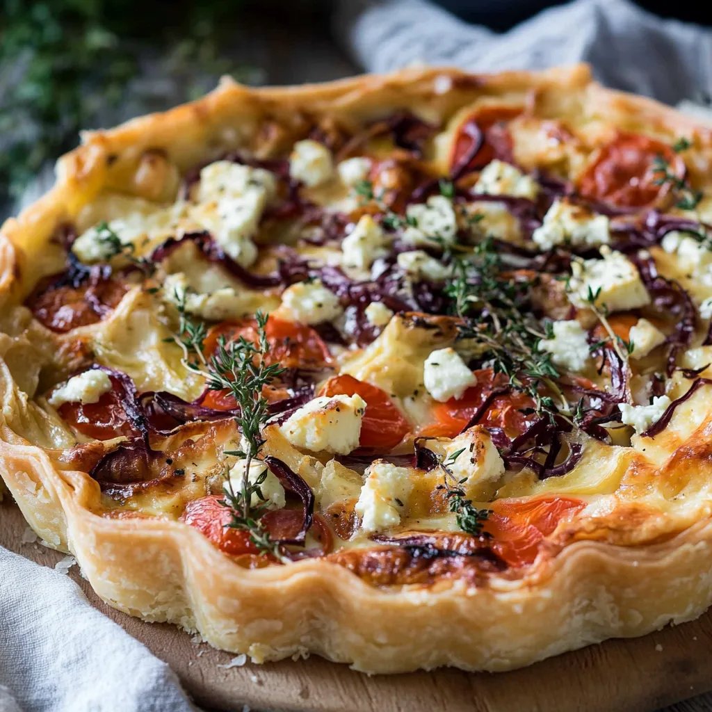 Rotkohlquiche mit Feta