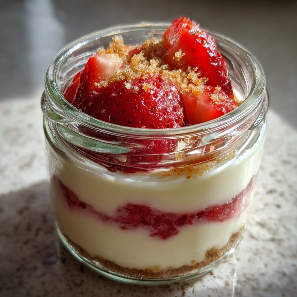 Erdbeer Quark Dessert Im Glas