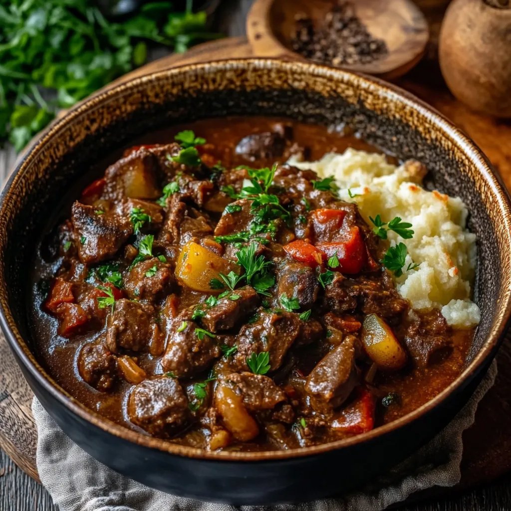 Pilzgulasch mit Kartoffelpüree