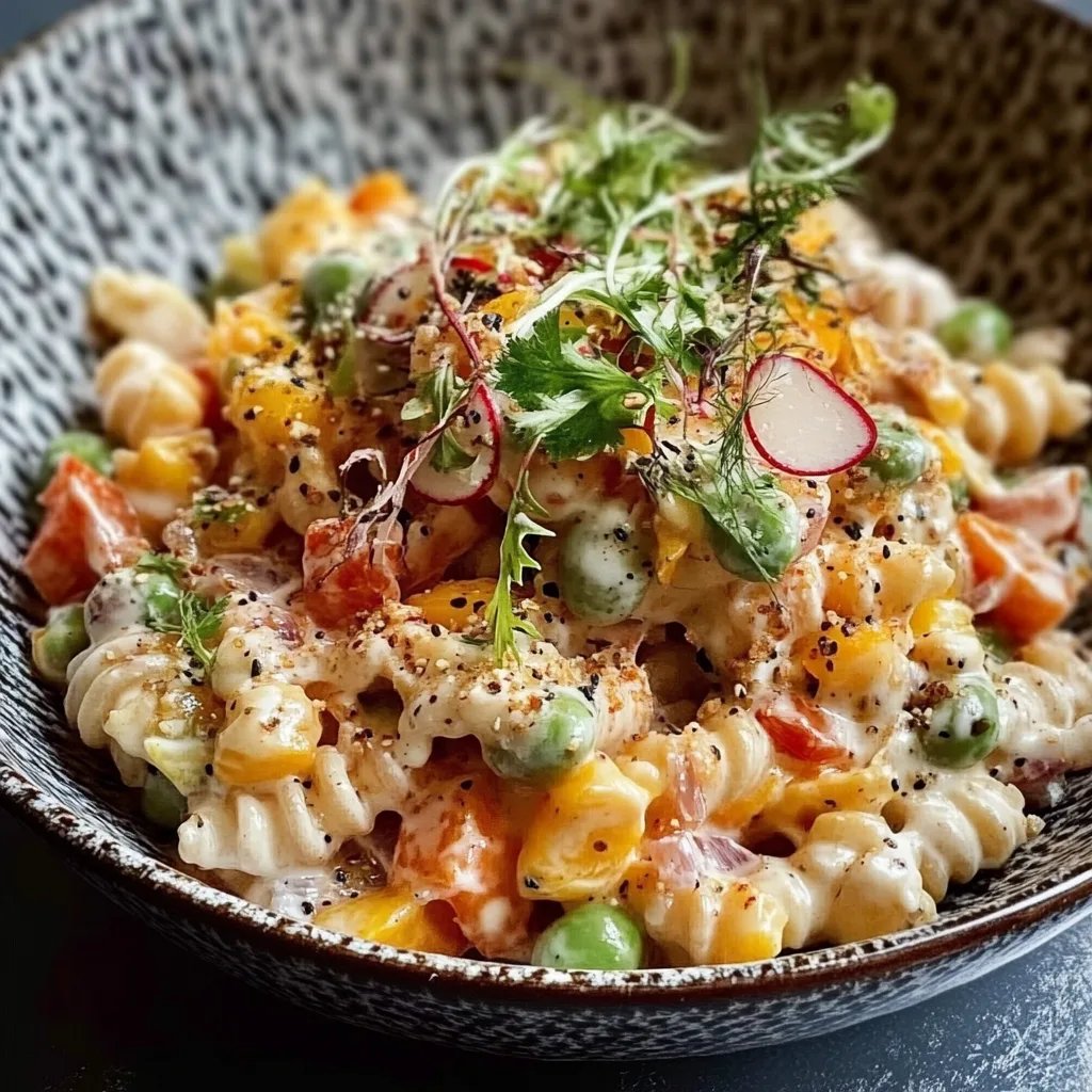 Nudelsalat mit Joghurt Soße