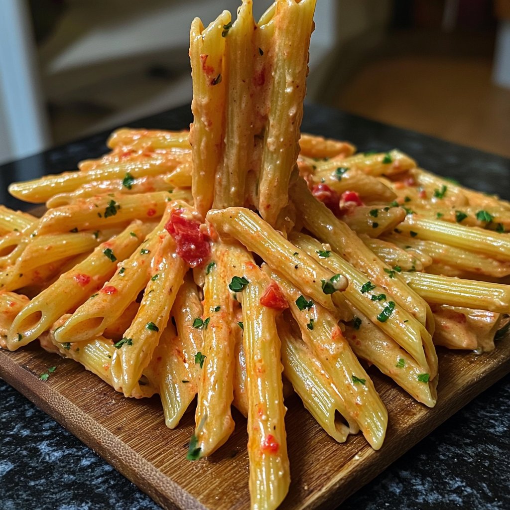 Penne mit cremiger Paprikasauce