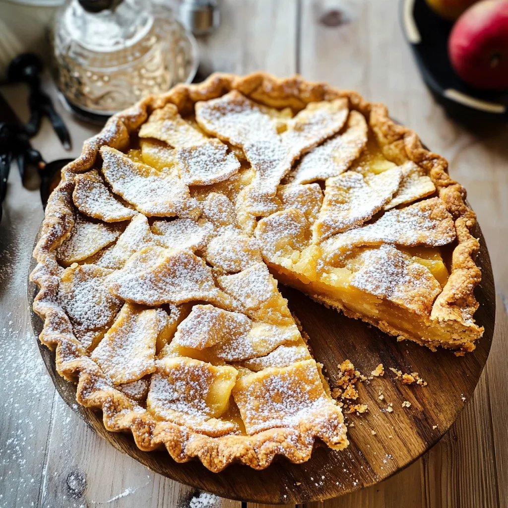 Gedeckter Apfelkuchen mit Mürbeteig